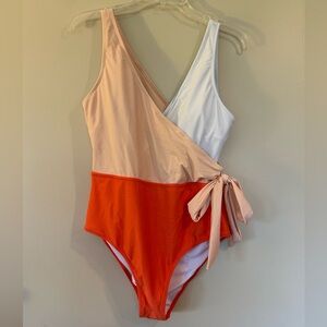 Cupshe Orange Colorblock One Piece Swimsuit - Medium